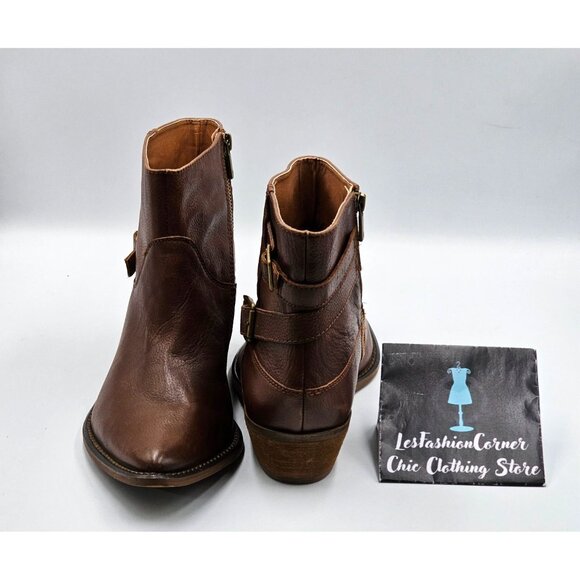 Lucky Brand Women's Brown Leather Caelyn Buckle Accents Ankle Bootie Sz 11 2972 - Picture 10 of 16